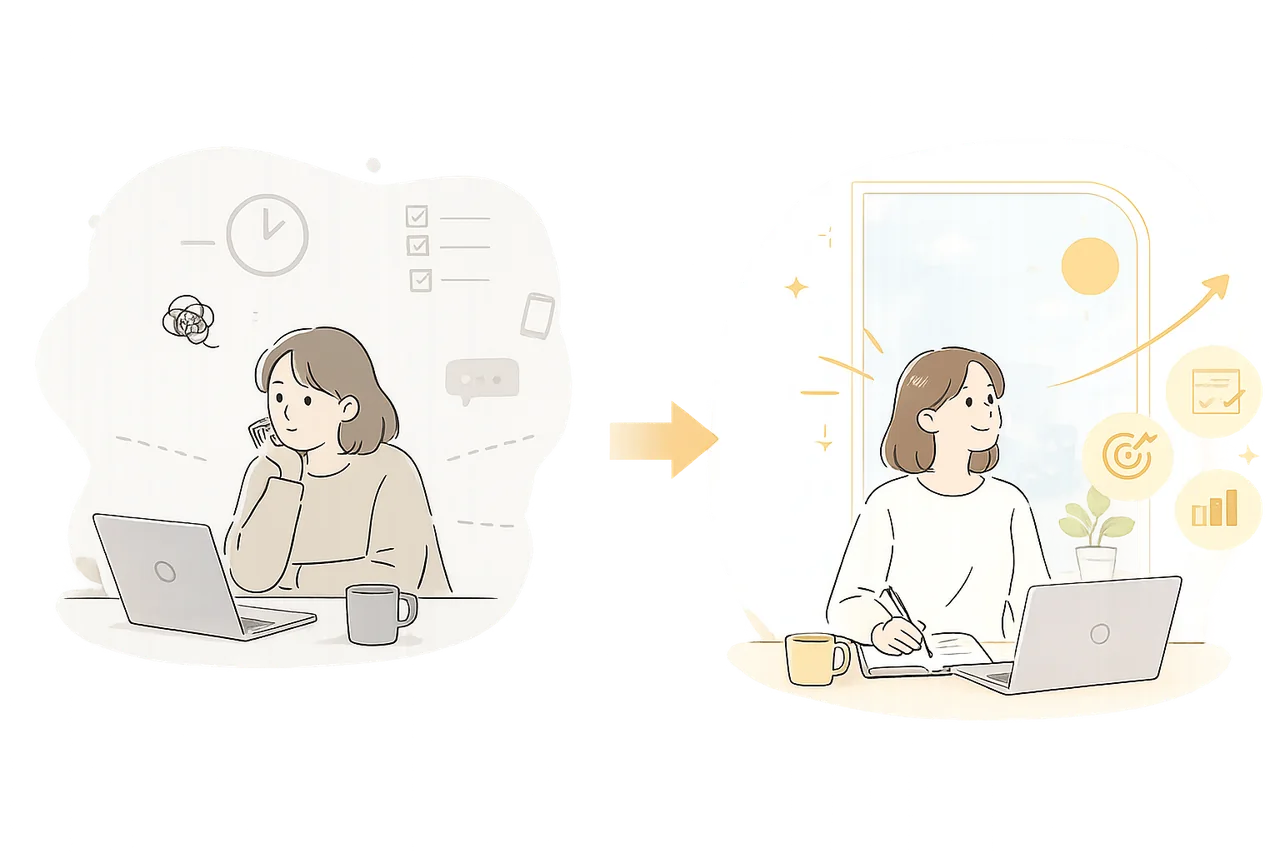 なんとなく過ごしていた人が、ノートに書くことで前を向いていく様子